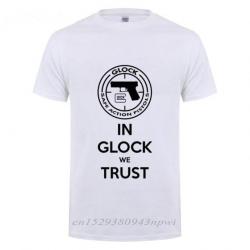 T-shirt USA Handgun Glock - Blanc / XS