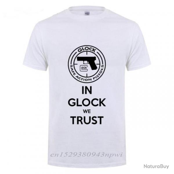 T-shirt USA Handgun Glock - Blanc / XS