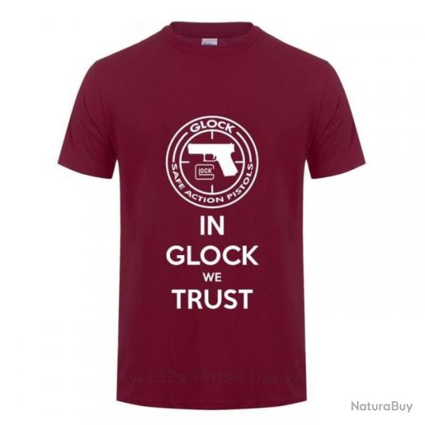 T-shirt USA Handgun Glock - Burgundy / XS