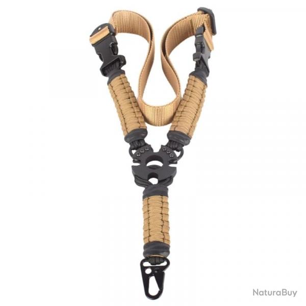 Sangle fusil lastique 3 points THENDO - Marron