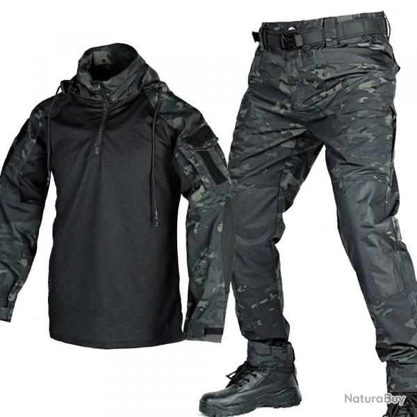 Ensemble chemise et pantalon tactique Tribe Fans - Multicam noir / L