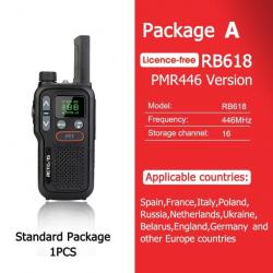 Talkie Walkie PMR 446 RB618 longue portée - Pack A PMR 1 pc