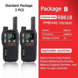 Talkie Walkie PMR 446 RB618 longue portée - Pack B PMR 2 pcs