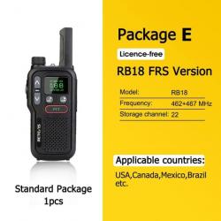 Talkie Walkie PMR 446 RB618 longue portée - Pack E FRS 1 pc