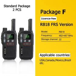 Talkie Walkie PMR 446 RB618 longue portée - Pack F FRS 2 pcs