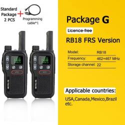 Talkie Walkie PMR 446 RB618 longue portée - Pack G FRS 2 pcs