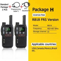 Talkie Walkie PMR 446 RB618 longue portée - Pack H FRS 2 pcs