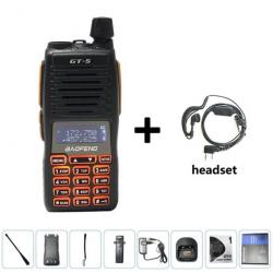 Talkie-walkie double PTT HF GT-5 BAOFENG - Headset / EURO