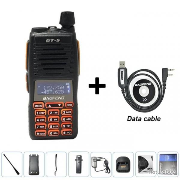 Talkie-walkie double PTT HF GT-5 BAOFENG - Data Cable / BRITISH