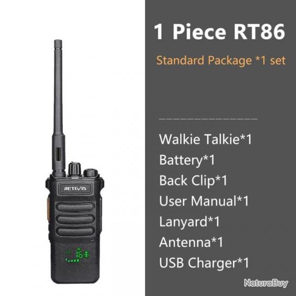 Talkie-walkie longue porte RT86 PTT 10W - 1PC