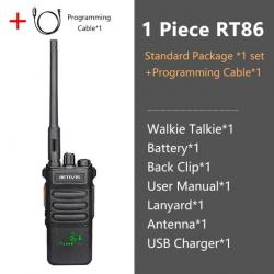 Talkie-walkie longue portée RT86 PTT 10W - 1 PC et câble