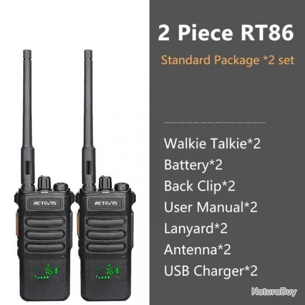 Talkie-walkie longue porte RT86 PTT 10W - 2PCS