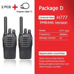 Talkie-walkie Retevis H777 PLUS Pro PTT - PMR 2PCS Cable