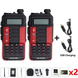 Talkie-walkie UV 10R W2 VHF Boafeng - Rouge + chargeur USB / EURO