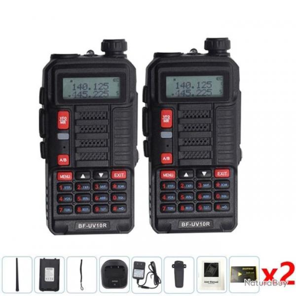 Talkie-walkie UV 10R W2 VHF Boafeng - Noir x2 / EURO