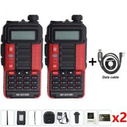 Talkie-walkie UV 10R W2 VHF Boafeng - Rouge + câble de données / EURO