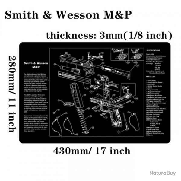 Tapis nettoyage arme AR15 AK47 - Smith Wesson