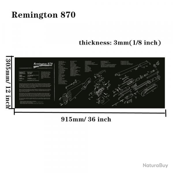 Tapis nettoyage arme AR15 AK47 - Remington 870