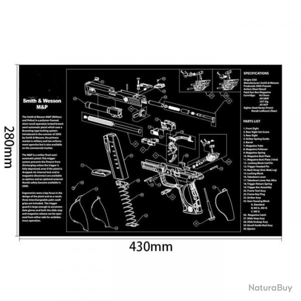 Tapis nettoyage P365 1911 Glock - SmithWessomMP