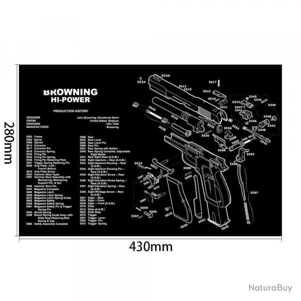 Tapis nettoyage P365 1911 Glock - BrowningHi-Power