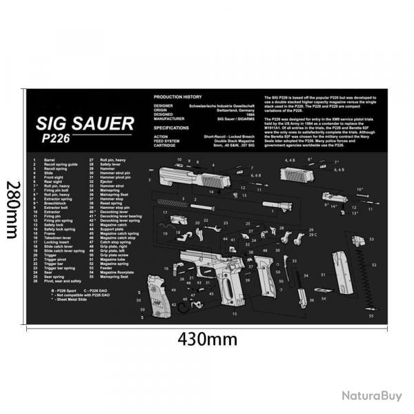 Tapis nettoyage P365 1911 Glock - P226
