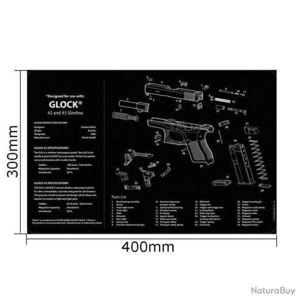 Tapis nettoyage P365 1911 Glock - Glock42 43