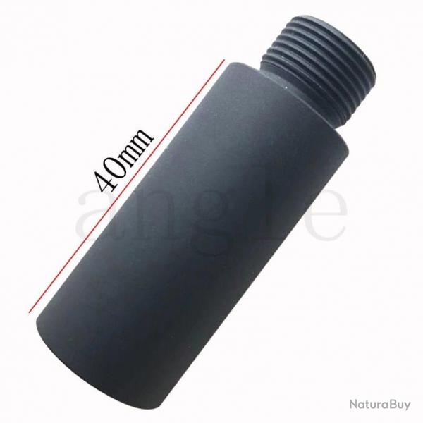 Tube extension embout avant/arrire 14mm - Noir-40 mm