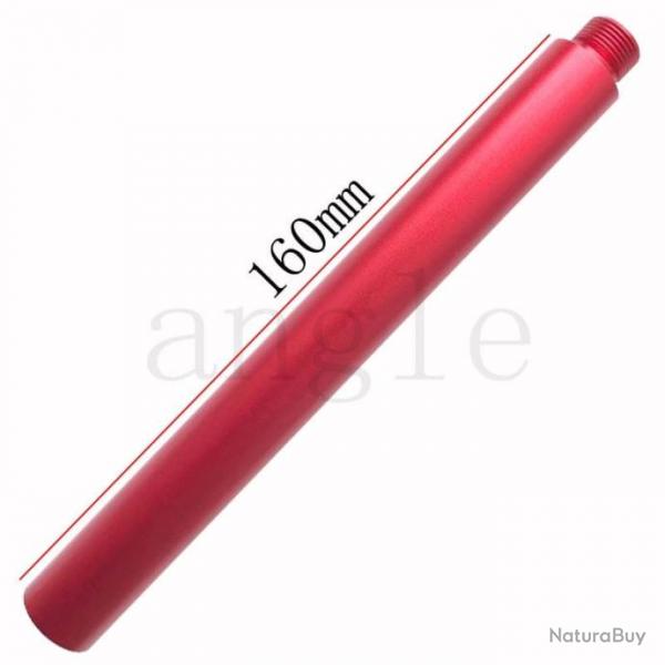 Tube extension embout avant/arrire 14mm - Rouge-160 mm