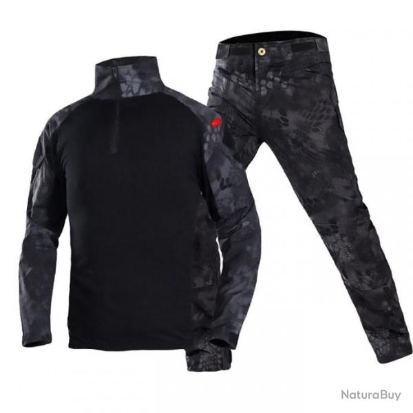 Uniforme camouflage pour enfant OW TS - Phyton noir / 100-110 cm-110