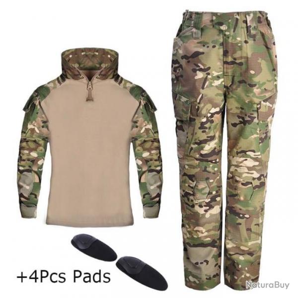 Uniforme militaire enfant chemise + pantalon - Multicam / 110 cm