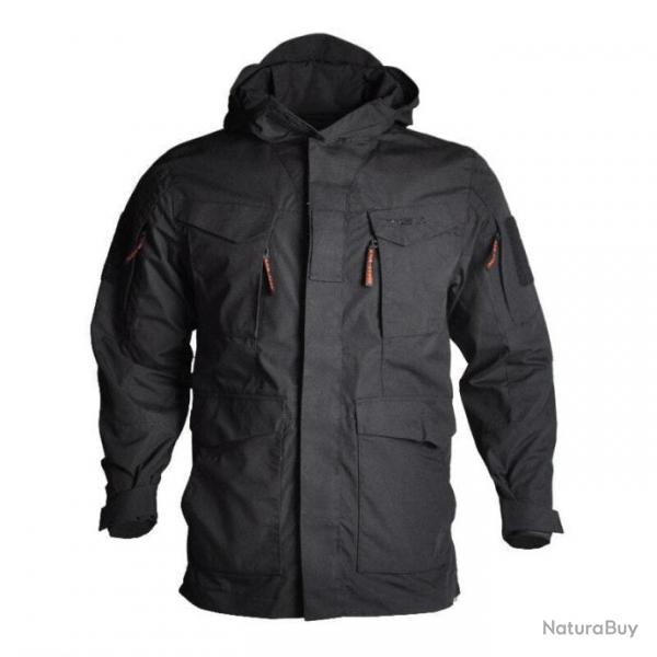 Veste M65 capuche longue HWILD - Noir / S 50-60kg