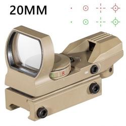 Viseur 11mm/20mm Sniper Airsoft HES - Marron 20 mm