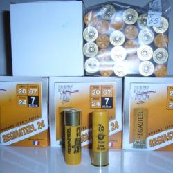 CARTOUCHE CALIBRE 20  PLOMB N° 7 ACIER 24 BJ