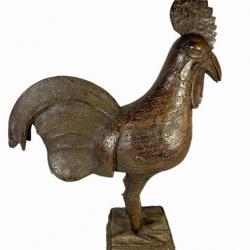 Coq ancien en bronze sculpture