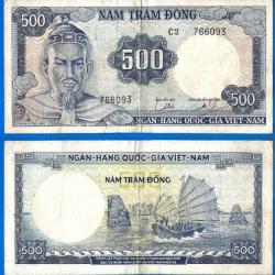 Vietnam Sud 500 Dong 1966 Billet Asie Bateau Prefixe C2