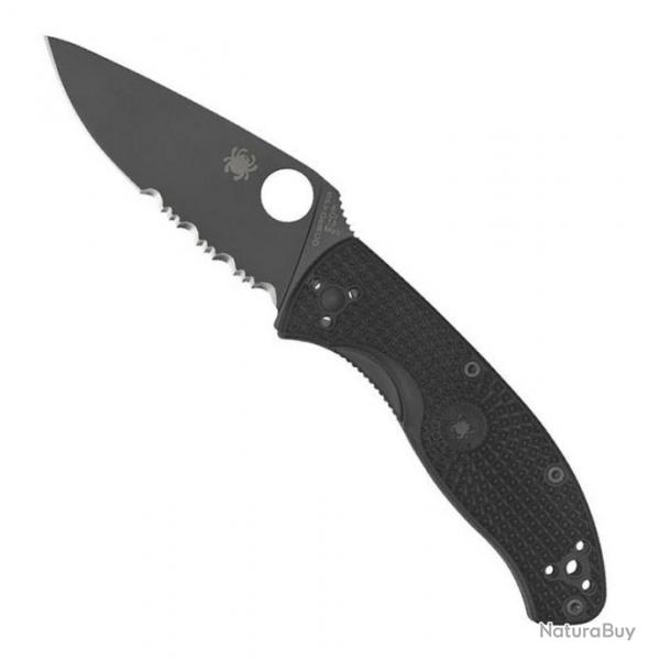 Couteau "Tenacious" 8Cr13MoV / nylon-fibre de verre noir, Tranchant partiellement dentel [Spyderco]