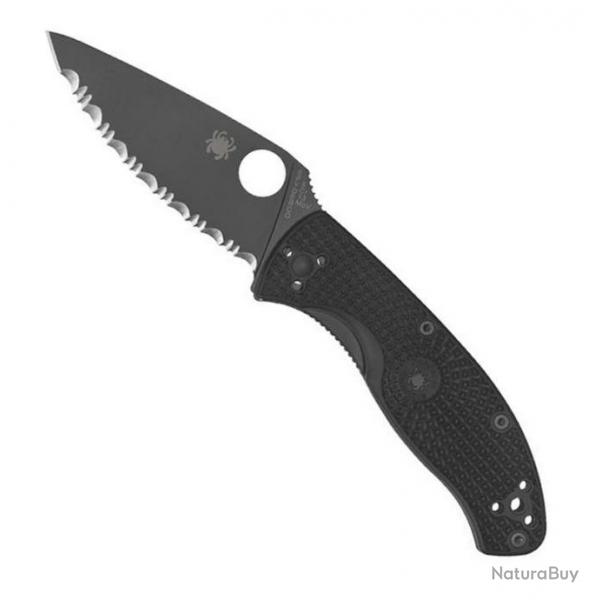 Couteau "Tenacious" 8Cr13MoV / nylon-fibre de verre noir, Tranchant dentel [Spyderco]