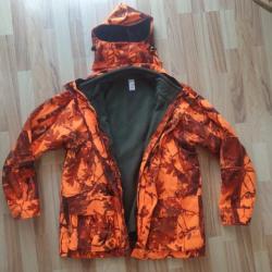 Veste de chasse en battue orange imperméable decathlon solognac