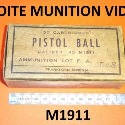 boite de cartouches en carton PISTOL BALL collection pour COLT 1911 M1911  - VENDU PAR JEPERCUTE