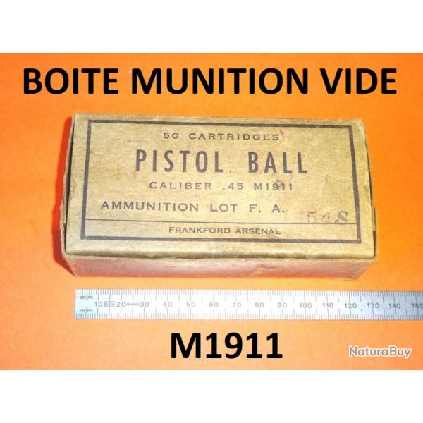 boite de cartouches en carton PISTOL BALL collection pour COLT 1911 M1911  - VENDU PAR JEPERCUTE