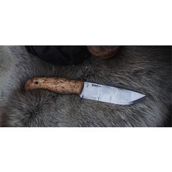 COUTEAU HELLE Nord Sleipner - Lame 147mm - Manche Bouleau frisé/Fibre vulcanisée - Etui cuir