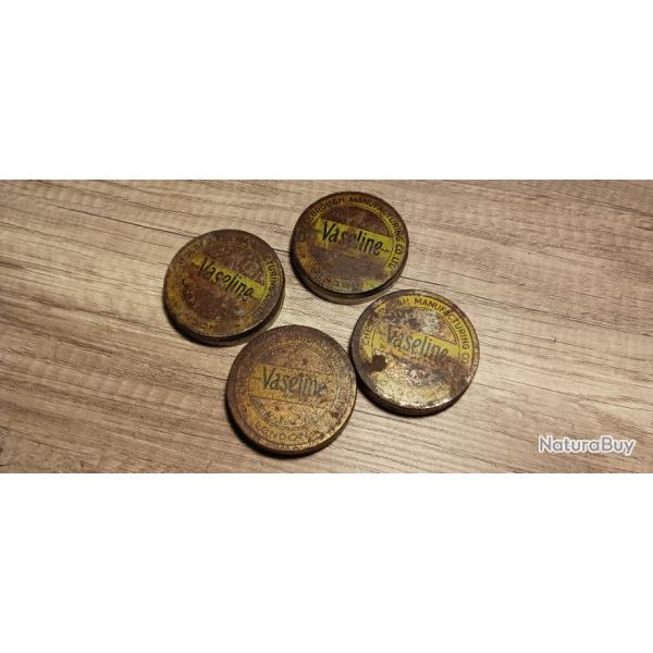 4 botes de vaseline ancienne.