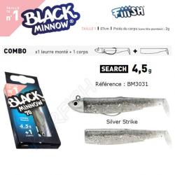 COMBO BLACK MINNOW 7 CM N°1 FIIISH 7 cm / 4.5 g Silver Strike