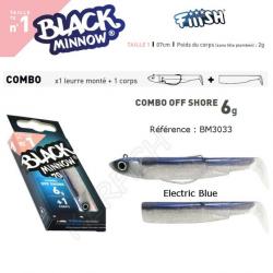 COMBO BLACK MINNOW 7 CM N°1 FIIISH 7 cm / 6 g Electric Blue