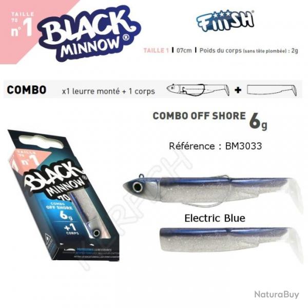 COMBO BLACK MINNOW 7 CM N1 FIIISH 7 cm / 6 g Electric Blue