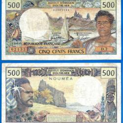 Polynesie 500 Francs 1979 à 1984 Billet Imprimé NOUMEA Cfp Nouvelle Caledonie Signature 4 Ile Franc