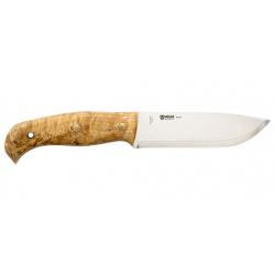 COUTEAU HELLE Nord - Lame 147mm - Manche Bouleau frisé - Etui Cuir