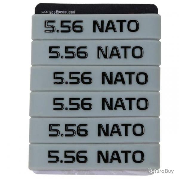 Bande marquage chargeur 6/12 5.56 Nato 300 - 5.56 Noir 6 pcs