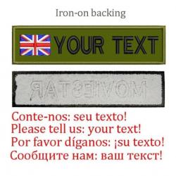 Patch drapeau nom personnalisé uniforme - UK-Iron on