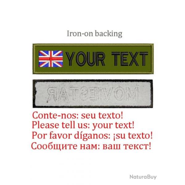 Patch drapeau nom personnalis uniforme - UK-Iron on